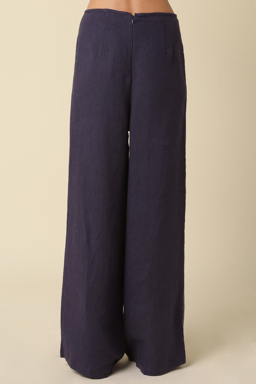 Rita Draped Strapless Linen Top