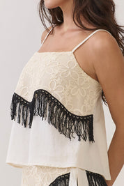 Lace Fringe Detail Top