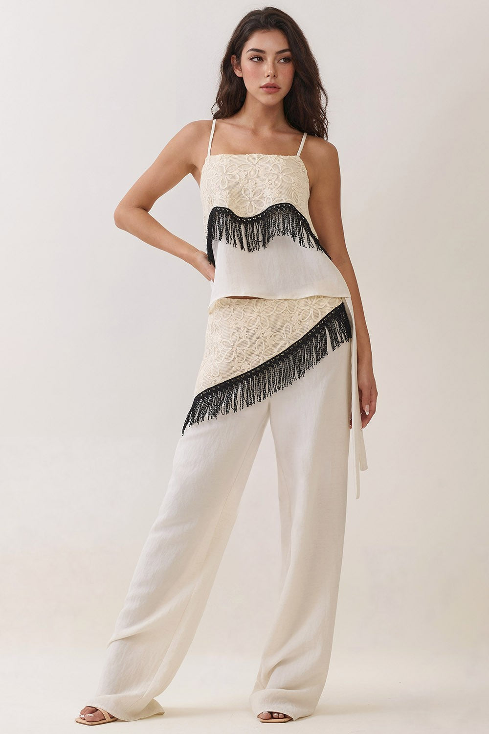 Lace Fringe Detail Top