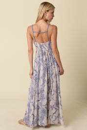 Jerri Contrast Printed Maxi Dress