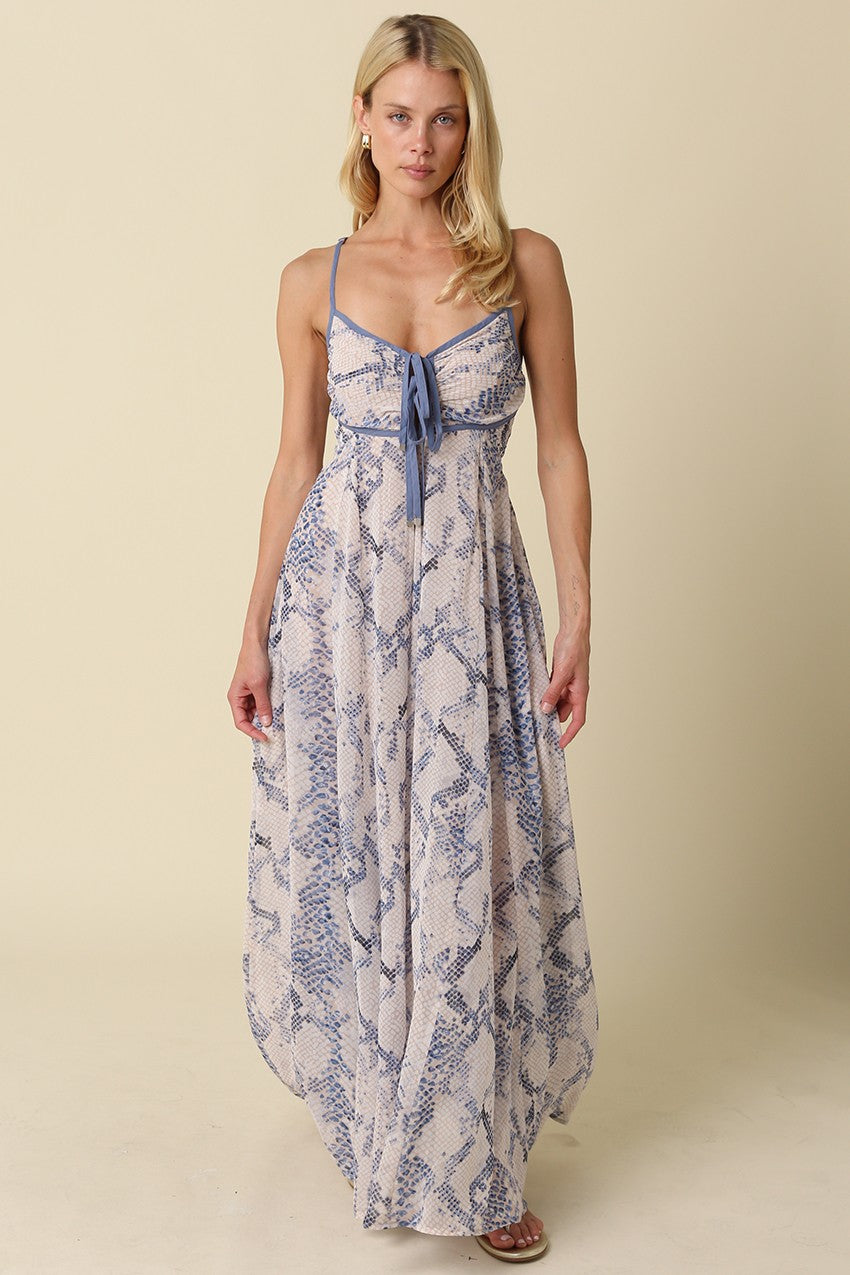Jerri Contrast Printed Maxi Dress