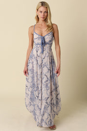 Jerri Contrast Printed Maxi Dress