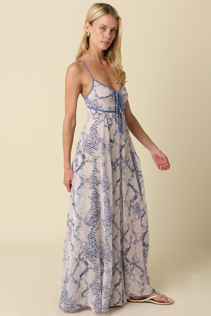 Jerri Contrast Printed Maxi Dress