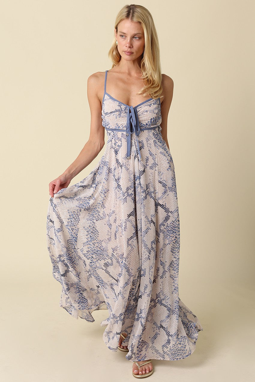 Jerri Contrast Printed Maxi Dress