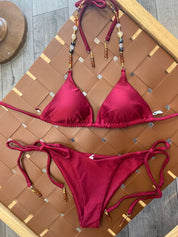 Burgundy Take Me To Az Bikini Set
