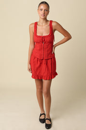 May Ruffle Trim Mini Skirt