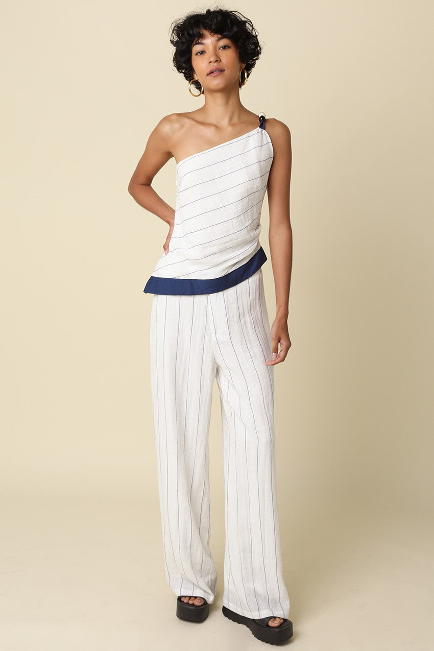 Deanna Stripe Wide-leg Pants