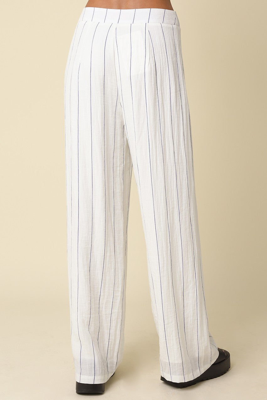Deanna Stripe Wide-leg Pants
