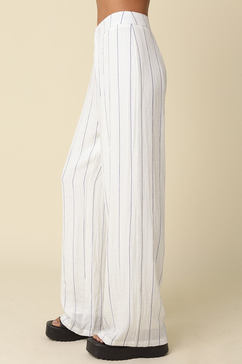 Deanna Stripe Wide-leg Pants