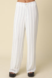 Deanna Stripe Wide-leg Pants
