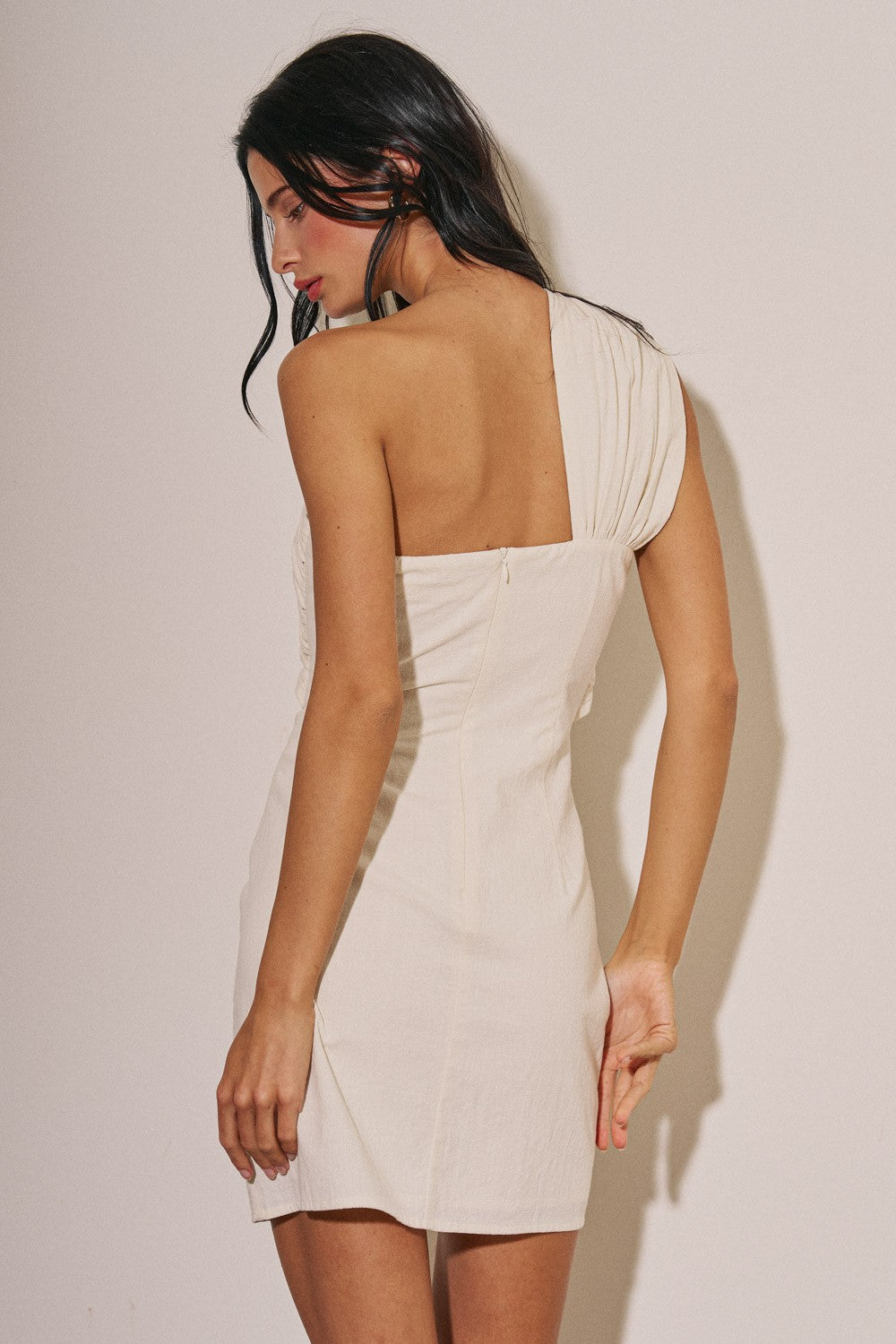 Ladies Woven Linen Mini Dress