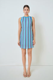 Zigzag Knit Mini Dress