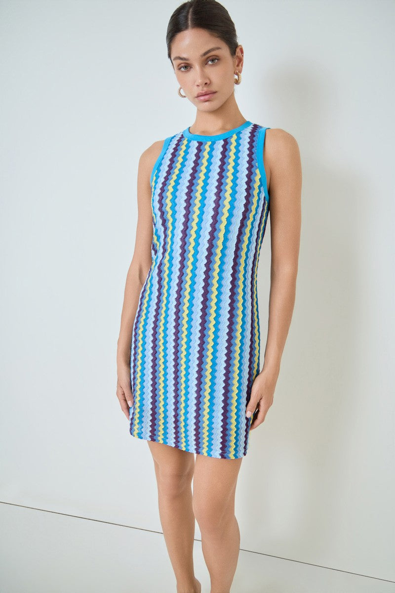 Zigzag Knit Mini Dress