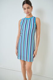 Zigzag Knit Mini Dress