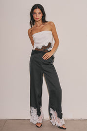 Woven Pants W/ Lace Details