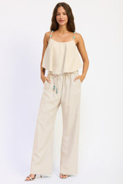 Beaded Wide Leg Pants