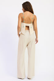 Beaded Wide Leg Pants