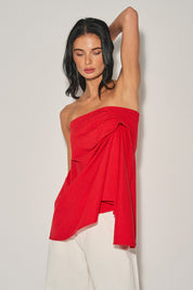 Ladies Knit Pleated Strapless Top