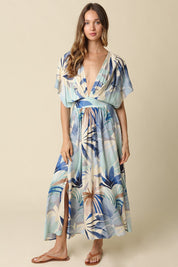 Skye Tropical Print Midi Dress