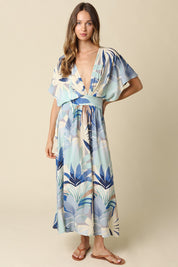 Skye Tropical Print Midi Dress
