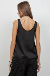 Sleevless Satin Tank Top