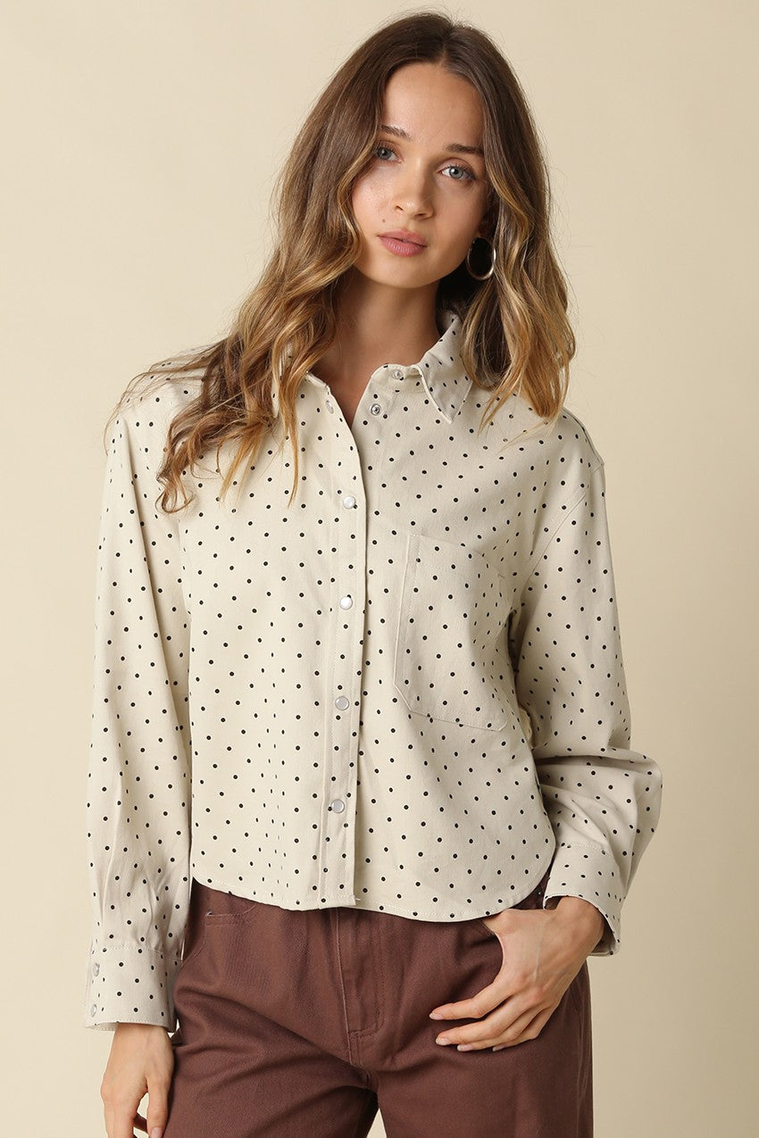 Carly Polka Dot Button-up Shirt