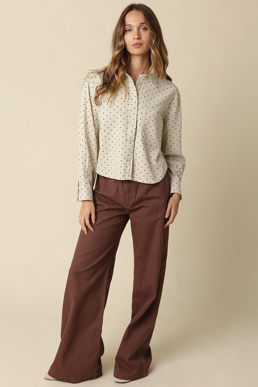 Carly Polka Dot Button-up Shirt