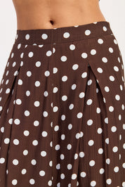 Polka Dot Wide Pants With Front Pleats