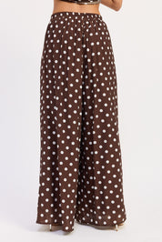 Polka Dot Wide Pants With Front Pleats