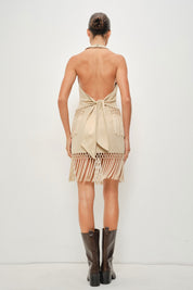 Isla Suede Fringe Halter Top
