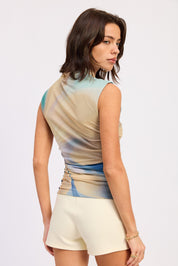 Drop Shoulder Mesh Top