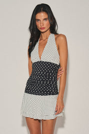 Ladies Knit Halter Mini Dress
