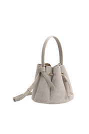 Laguna Mini Light Gray Recycled Vegan Suede Top Handle Bag