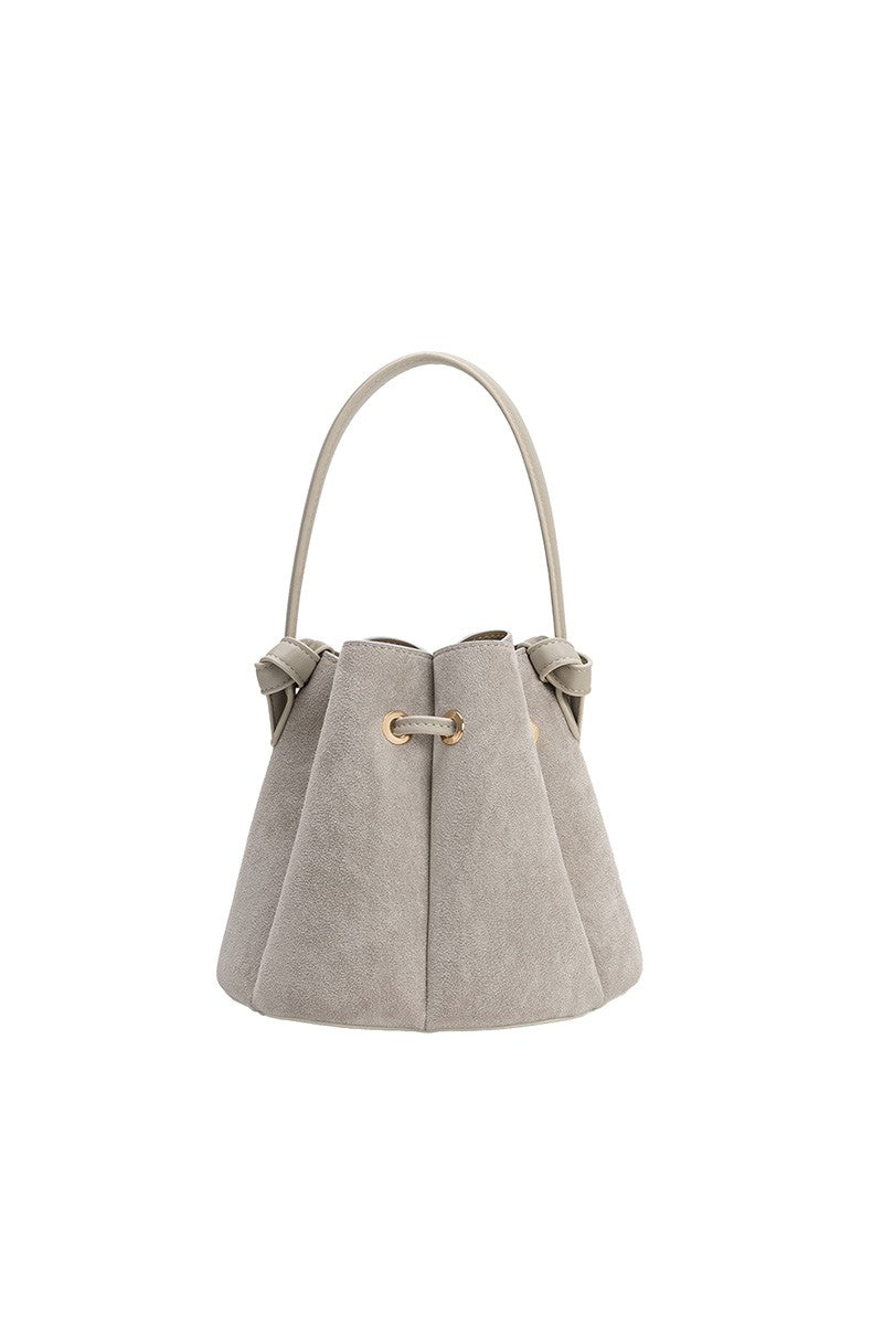 Laguna Mini Light Gray Recycled Vegan Suede Top Handle Bag