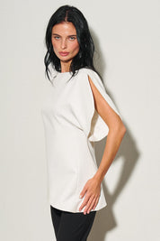 Ladies Woven Balloon Sleeve Top