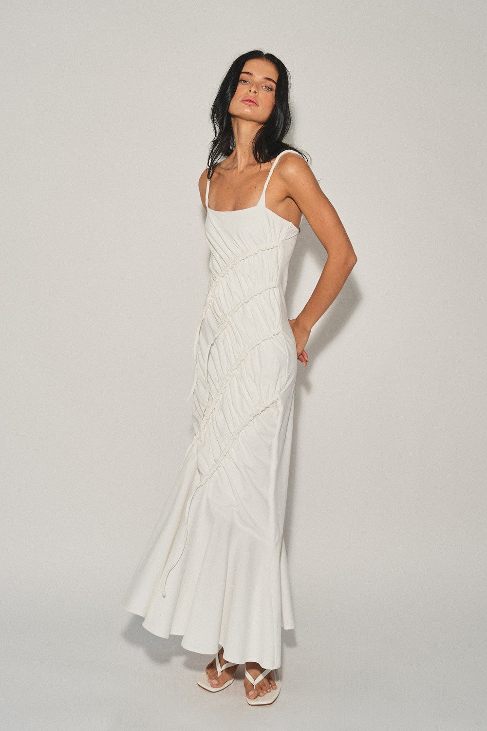 Ladies Knit Long Draped Dress