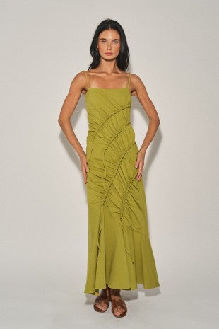 Matcha Ladies Knit Long Draped Dress