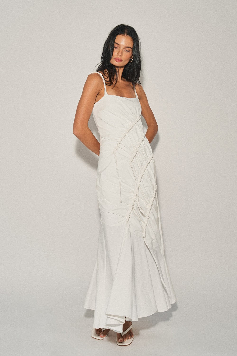 Ladies Knit Long Draped Dress