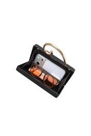 Raya Gold Vegan Leather Crossbody Bag