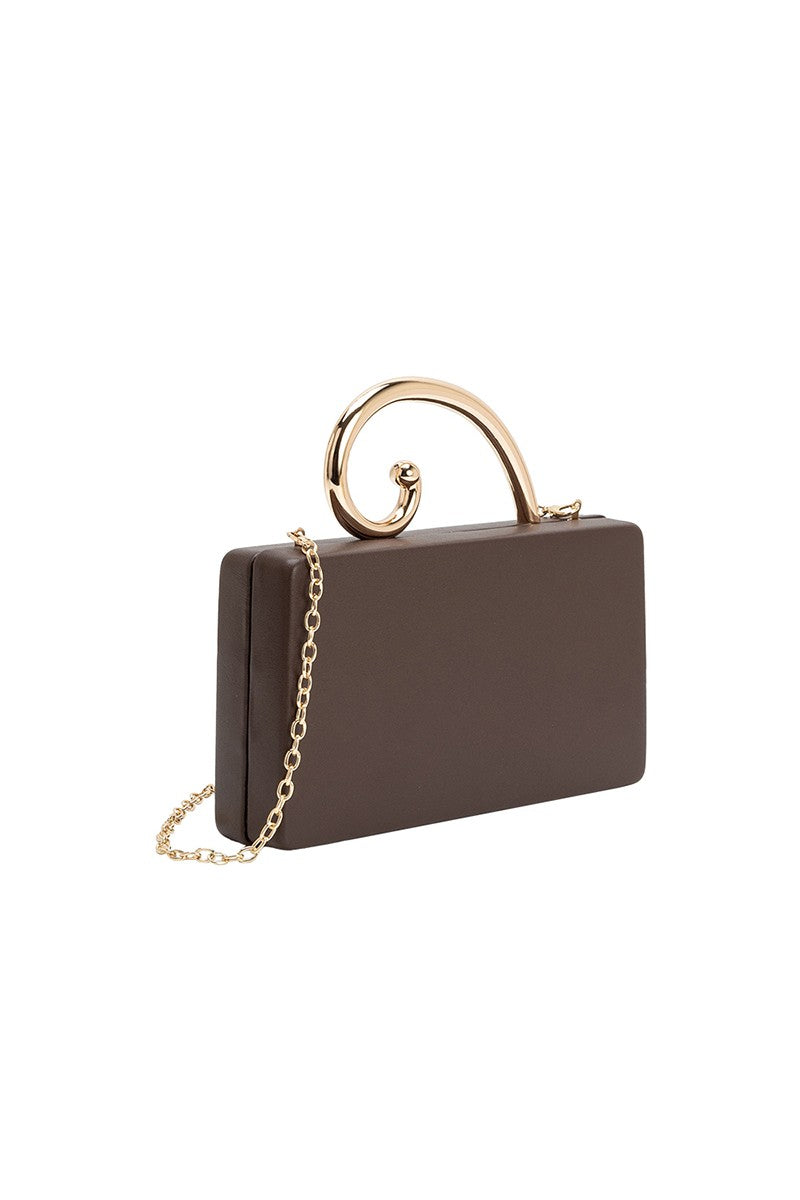 Raya Espresso Vegan Leather Crossbody Bag