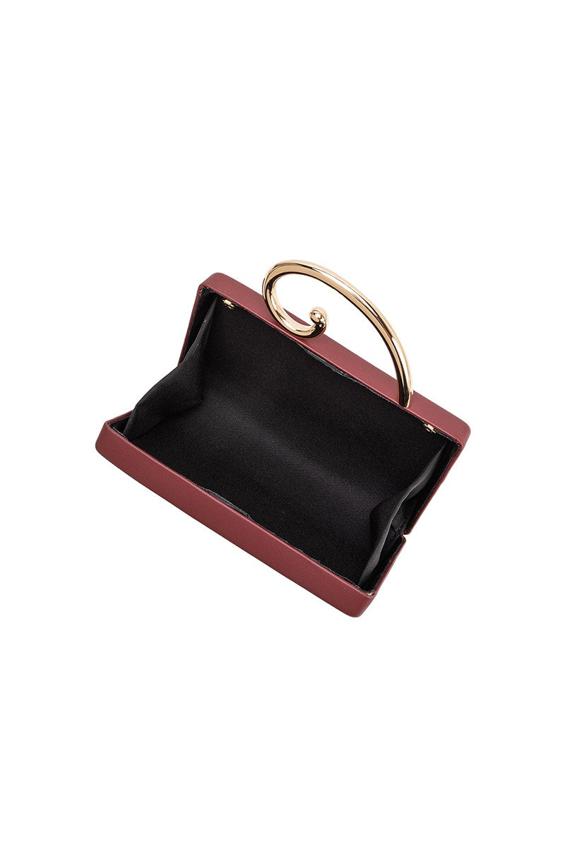 Raya Burgundy Vegan Leather Crossbody Bag