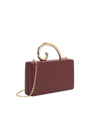 Raya Burgundy Vegan Leather Crossbody Bag