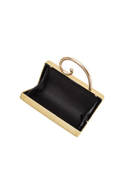Raya Gold Vegan Leather Crossbody Bag