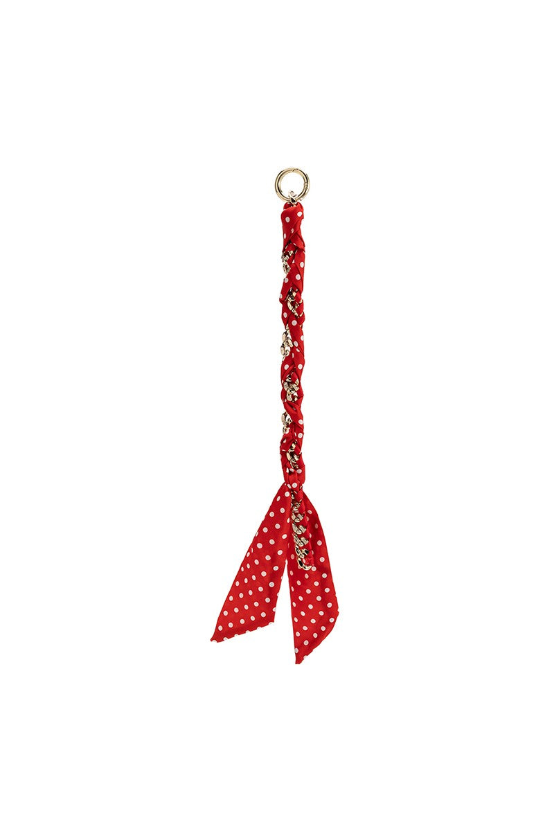 Scarf Chain Red Paisley Bag Charm