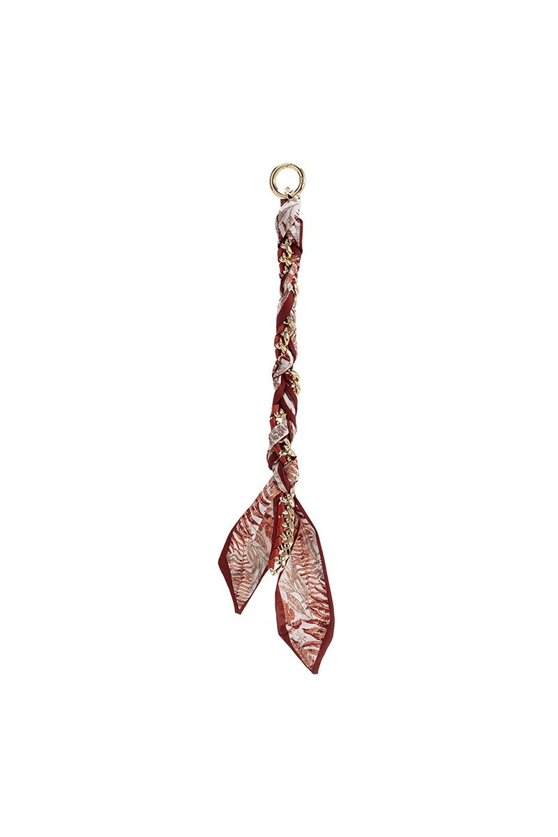 Scarf Chain Rust Paisley Bag Charm