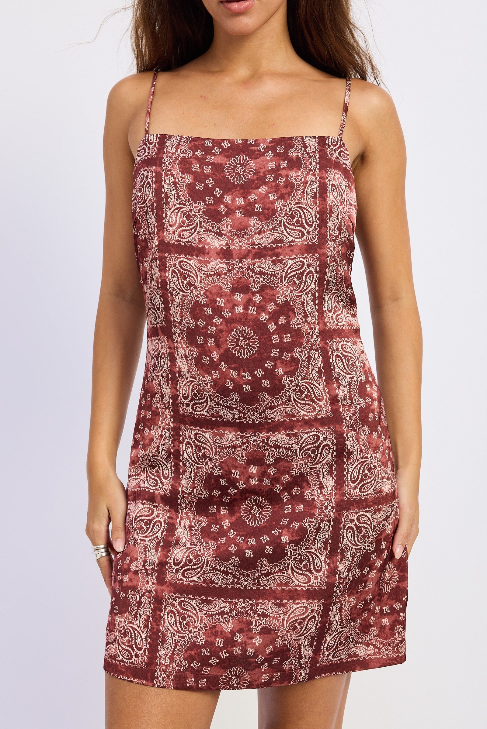 Mini Sqaure Neck Bandana Dress