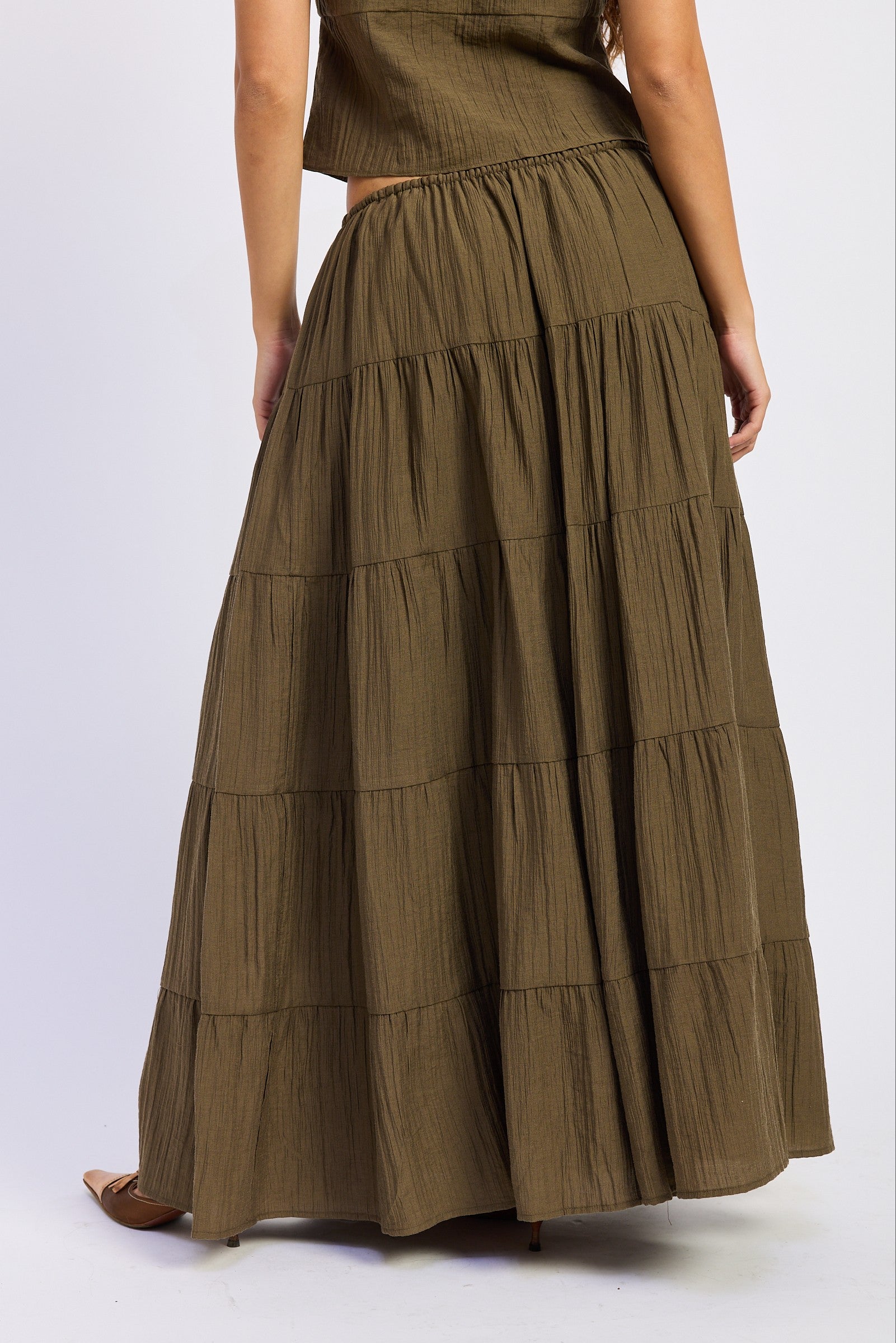 Maxi Ruffle Tiered Skirt