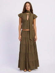 Maxi Ruffle Tiered Skirt