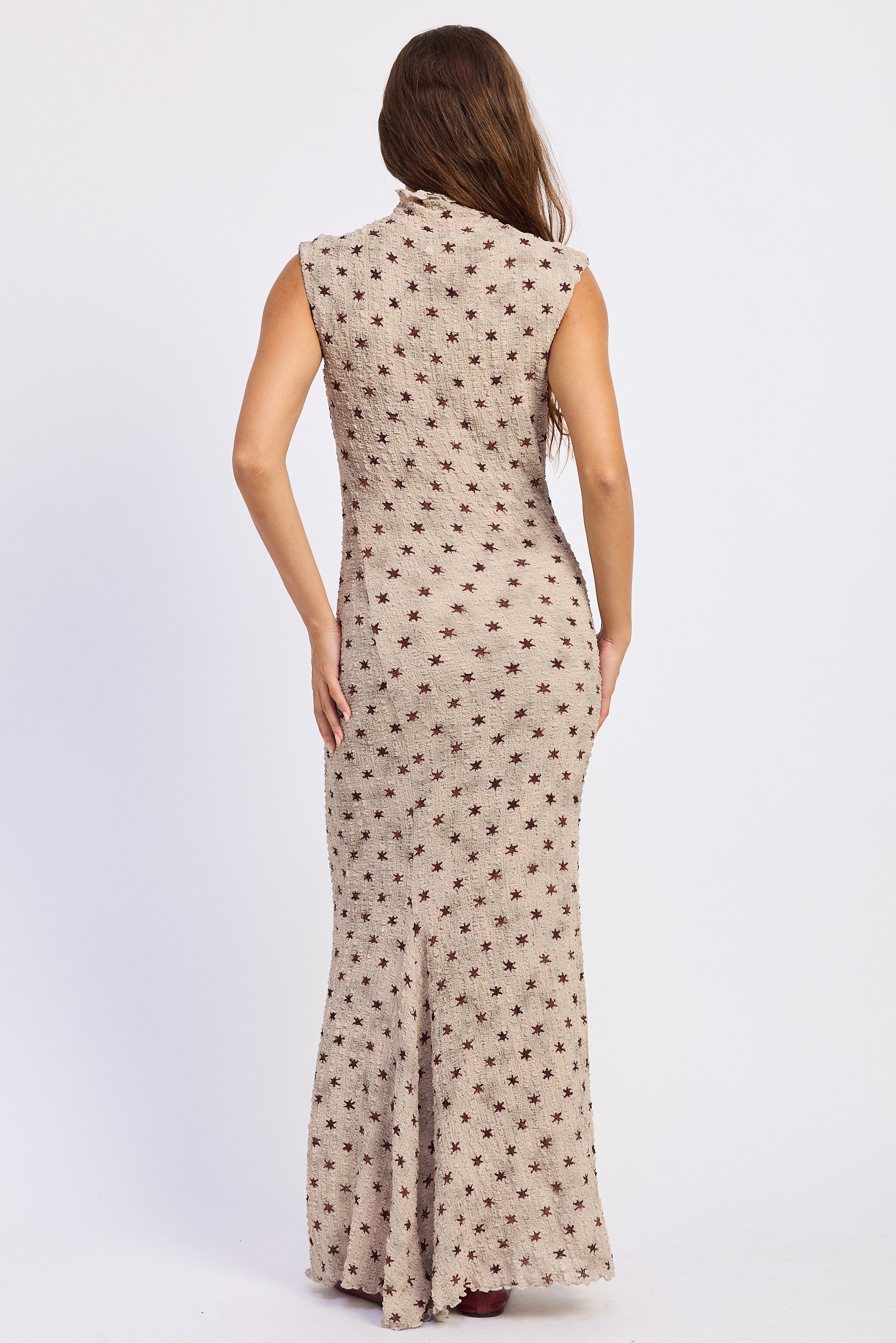 Mock Neck Sleeveless Maxi Dress