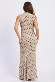 Mock Neck Sleeveless Maxi Dress